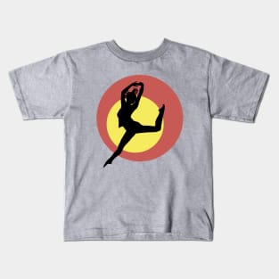 Dancing Silhouette with Coloured Circles Kids T-Shirt